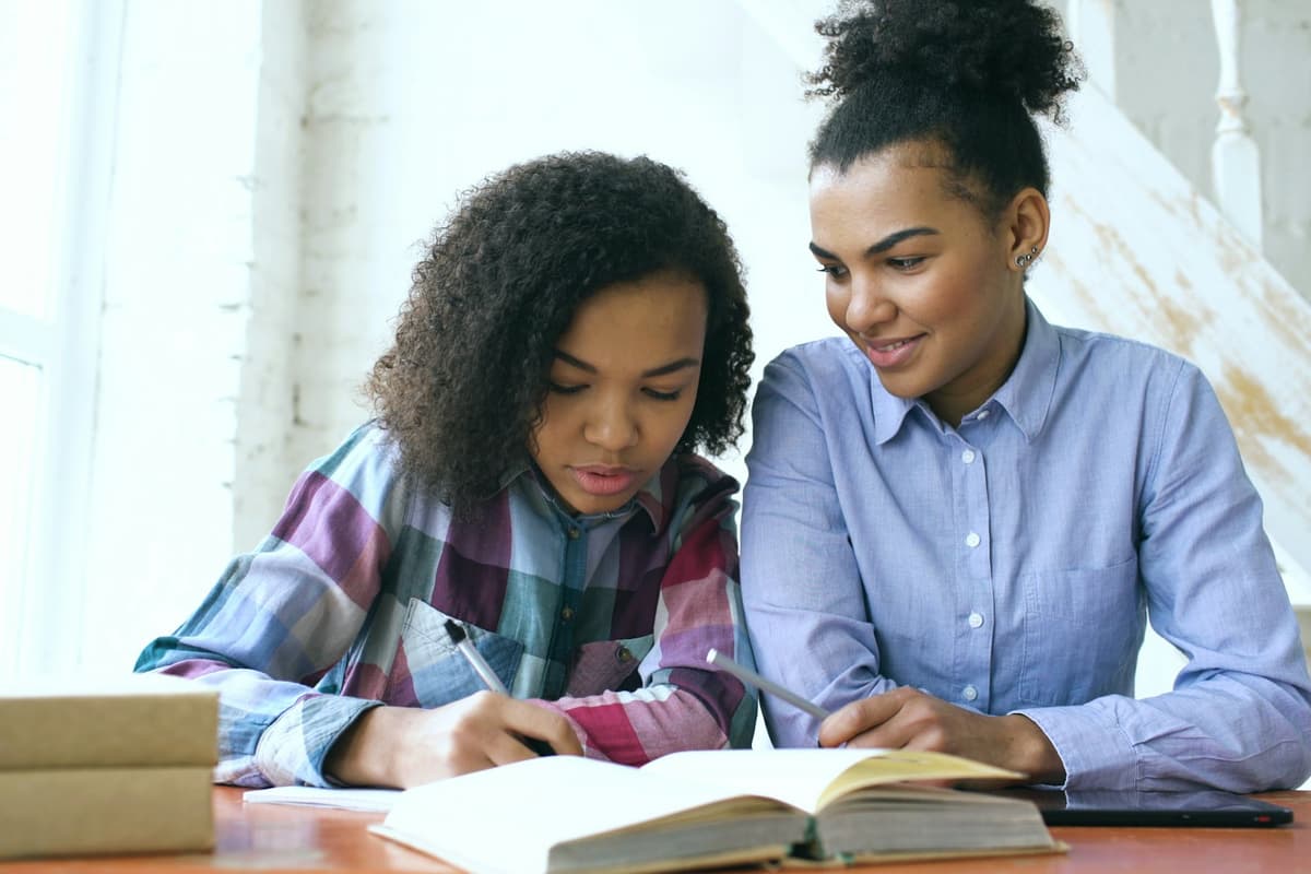 Diverse students studying on campus